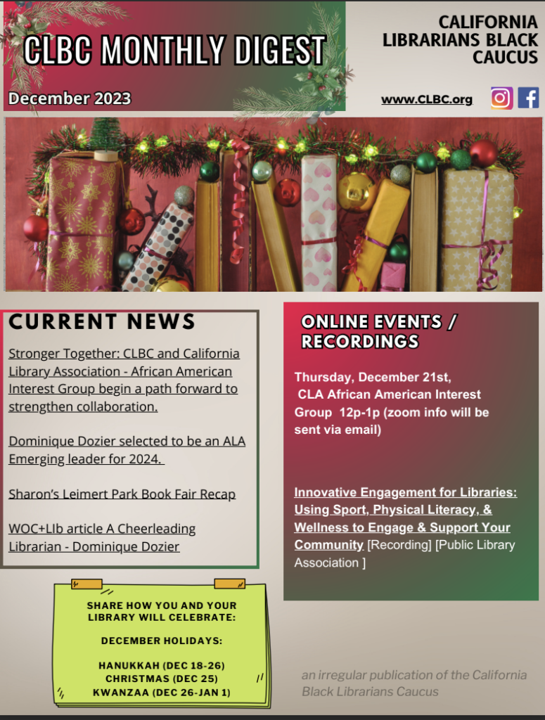 Image of front page of newsletter December 2023 